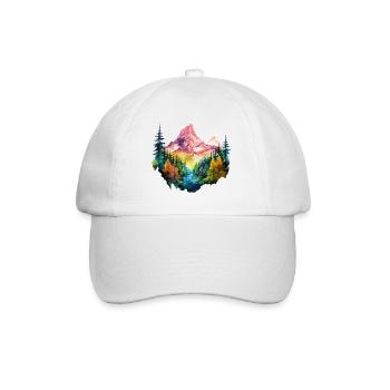 Nature Colorful Mountains Mountaineering Hiking Climbing - Baseball Cap - white/white - Front