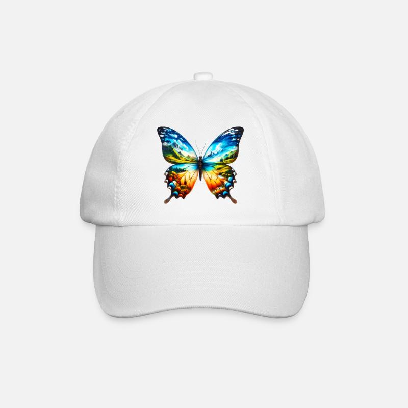 Schmetterling - Baseballkappe - Weiß/Weiß