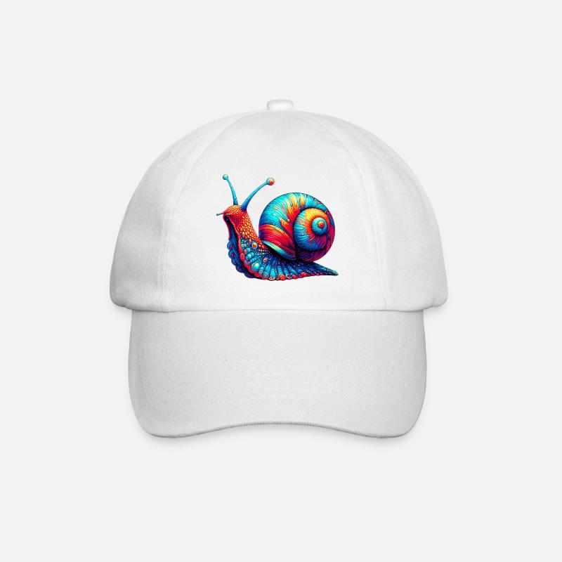 Schnecke - Baseballkappe - Weiß/Weiß
