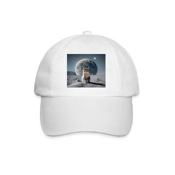 Chat sur la lune - Casquette classique - blanc/blanc - Devant