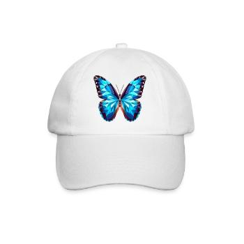 Papillon bleu - Inspiré du papillon Morpho - Casquette classique - blanc/blanc - Devant