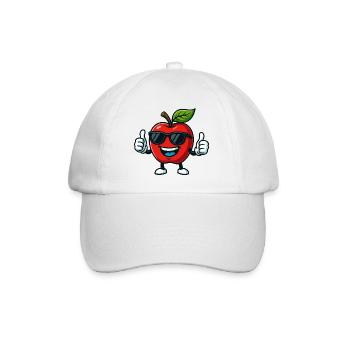 Fruity Red Apple Summer Cool Thumbs Up - Baseball Cap - white/white - Front