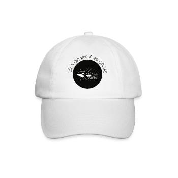 Just a girl who loves Orcas - Baseballkappe - Weiß/Weiß - Vorne