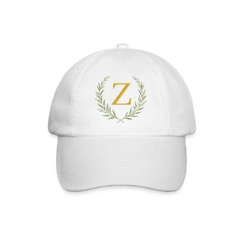 Z Monogram, Eucalyptus Wreath, Personalizable - Baseball Cap - white/white - Front