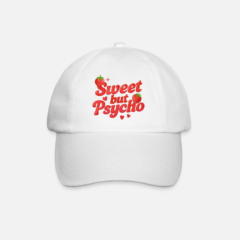 sweet but psycho / y2k design - Baseballkappe - Weiß/Weiß