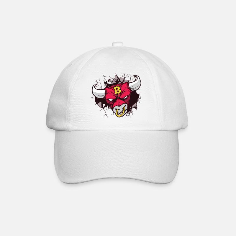 Bitcoin Bull Head Art - Baseball Cap - white/white