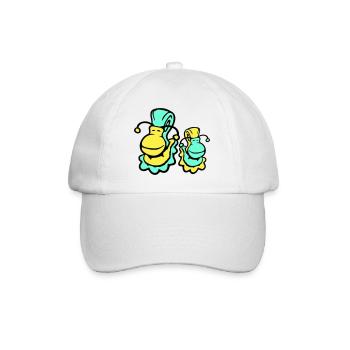 2 snail shell snails child dad mom family - Baseball Cap - white/white - Front