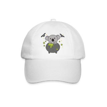 Koala Joyeux Halloween Chaudron de sorcière Chauve-souris - Casquette classique - blanc/blanc - Devant