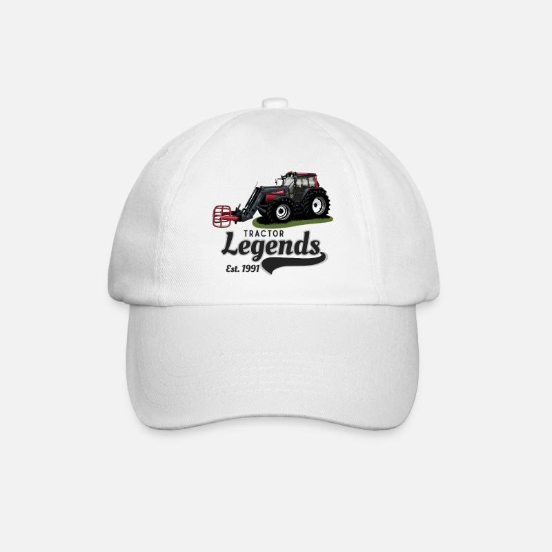 Traktor Legends Vintage Druck - Baseballkappe - Weiß/Weiß