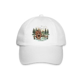 Fishing, Angler, Fisherman, Fishing, Bigfoot, Alien - Baseball Cap - white/white - Front