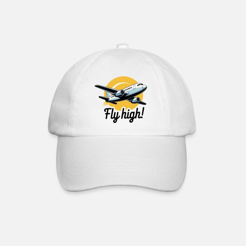 Airliner Flight Sun Fly High - Baseball Cap - white/white