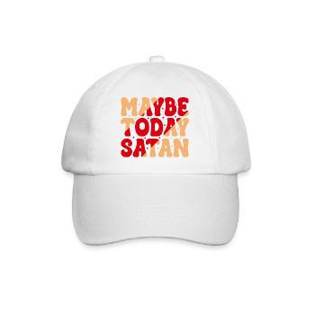 Vielleicht heute Satan - Baseballkappe - Weiß/Weiß - Vorne