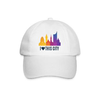 Herzstadt Skyline Gradient - Baseballkappe - Weiß/Weiß - Vorne