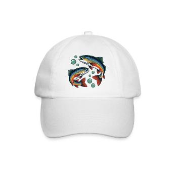 Regenbogenforellen - Baseballkappe - Weiß/Weiß - Vorne