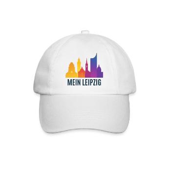 Leipzig Farbverlauf Skyline - Baseballkappe - Weiß/Weiß - Vorne