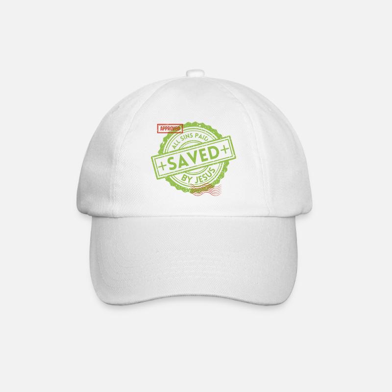 SAVED_Green_1 - Baseball Cap - white/white
