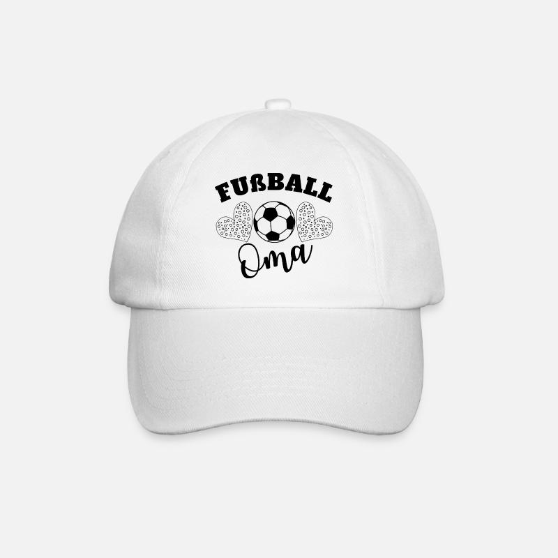 Fußball Oma mit Herz - Baseballkappe - Weiß/Weiß