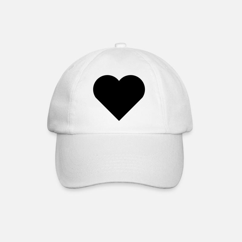 Heart - Baseball Cap - white/white
