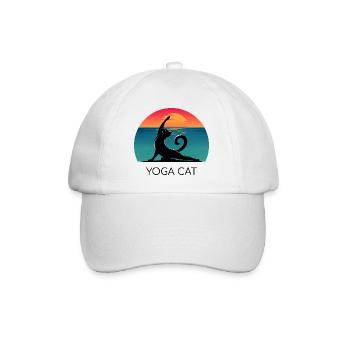 Yoga Cat – Un design décontracté pour les fans de chats - Casquette classique - blanc/blanc - Devant