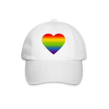 Rainbow_heart - Baseball Cap - white/white - Front