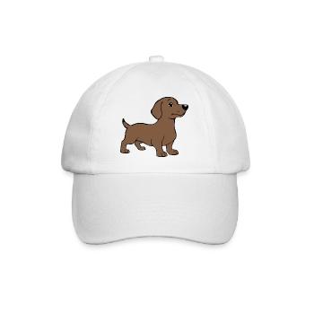 Dachshund Hunde T-shirt Geschenk - Baseballkappe - Weiß/Weiß - Vorne
