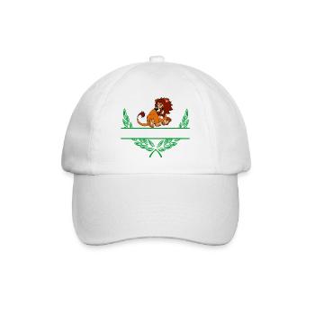 Lion Laurel Wreath with Namespace - Baseball Cap - white/white - Front