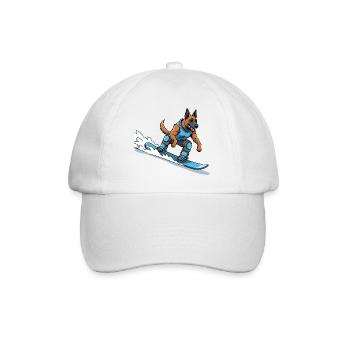 Surfer Dog German Shepherd Wave - Baseball Cap - white/white - Front