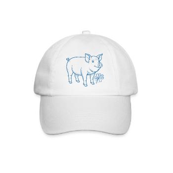 Le cochon avec la chance du trèfle réveillon du Nouvel An - Casquette classique - blanc/blanc - Devant