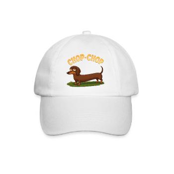 Dessin animé Dachshund Chop-Chop - Casquette classique - blanc/blanc - Devant