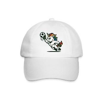 Das Maskottchen des Torwarts von Unicorn Soccer pariert - Baseballkappe - Weiß/Weiß - Vorne