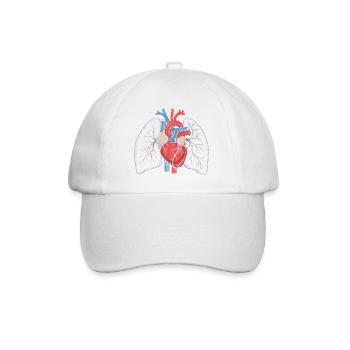 Estampe d’anatomie Cœur-Poumon - Casquette classique - blanc/blanc - Devant