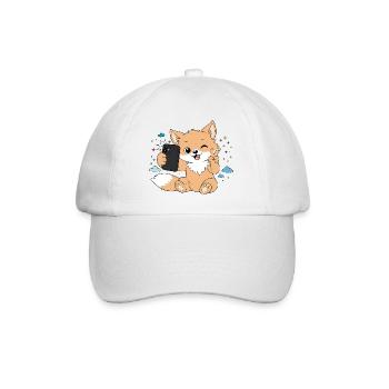 Cute Fox Takes Selfie – Funny Motif - Baseball Cap - white/white - Front