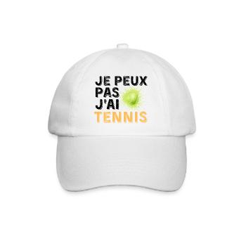 Graphic Original I Can't I Tennis - Baseballkappe - Weiß/Weiß - Vorne