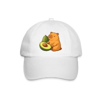 Capybara mit Avocado - Baseballkappe - Weiß/Weiß - Vorne