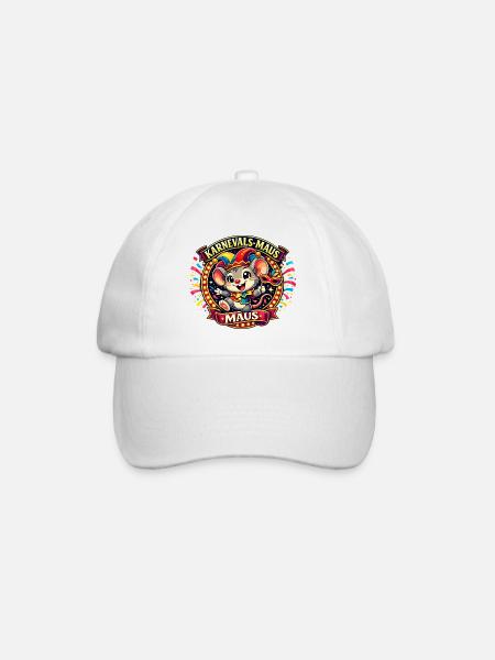 Karneval Maus - Lustig Fasching Kostüm Süß - Baseballkappe - Weiß/Weiß