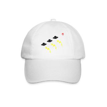 UFO Invasion Lightning Attack Alien Vector - Baseball Cap - white/white - Front