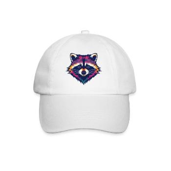 Color Explosion Raccoon Head - Baseball Cap - white/white - Front