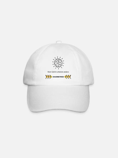 Mein Gehirn arbeitet anders – ADHS Fokus Design - Baseballkappe - Weiß/Weiß