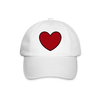 Cadeau rouge de la Saint-Valentin - Casquette classique - blanc/blanc - Devant