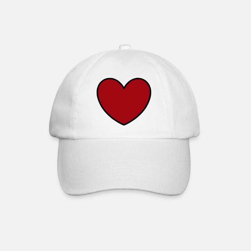 rotes Herz rot Geschenk Valentinstag - Baseballkappe - Weiß/Weiß