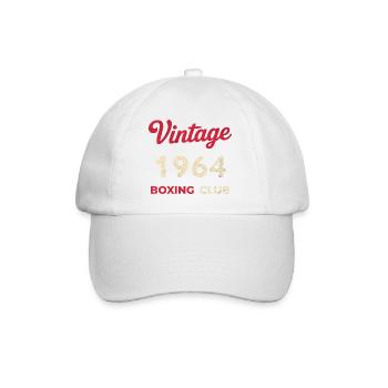 Vintage 1964 – Boxing Club Retro Geburtsjahr - Baseballkappe - Weiß/Weiß - Vorne