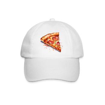 Watercolor Pizza Slice - Baseball Cap - white/white - Front