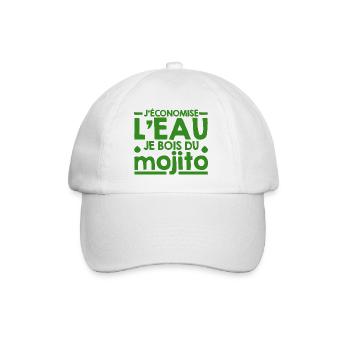 Mojito Humor-Phrase Mojito-Cocktail - Baseballkappe - Weiß/Weiß - Vorne
