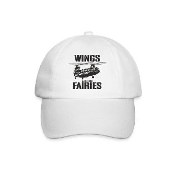 Wings Are for Fairies – Chinook Helicopter Pilot - Baseball Cap - white/white - Front