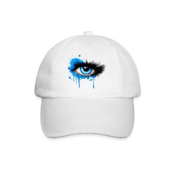 Blue eye in graffiti style - Baseball Cap - white/white - Front