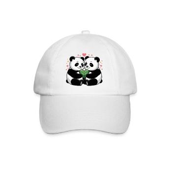 Panda couples in love - Baseball Cap - white/white - Front