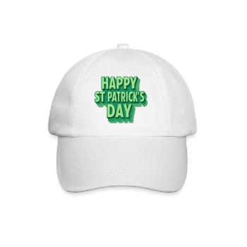 Frohe St. Patrick's Day grüne Pop Art - Baseballkappe - Weiß/Weiß - Vorne