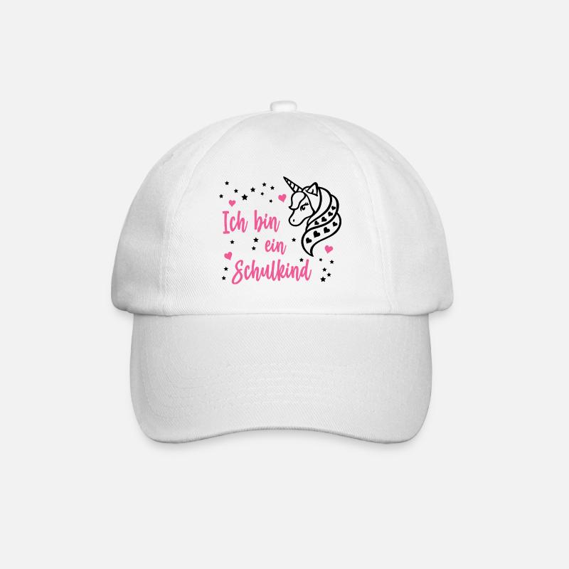 Ich bin ein Schulkind Schule Einschulung Einhorn - Baseballkappe - Weiß/Weiß