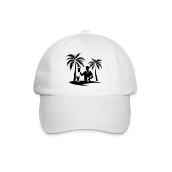 Holiday Palm Trees Beach Silhouette - Baseball Cap - white/white - Front