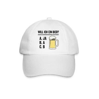 Bier Spruch Shirt für Männer mit Humor - Baseballkappe - Weiß/Weiß - Vorne